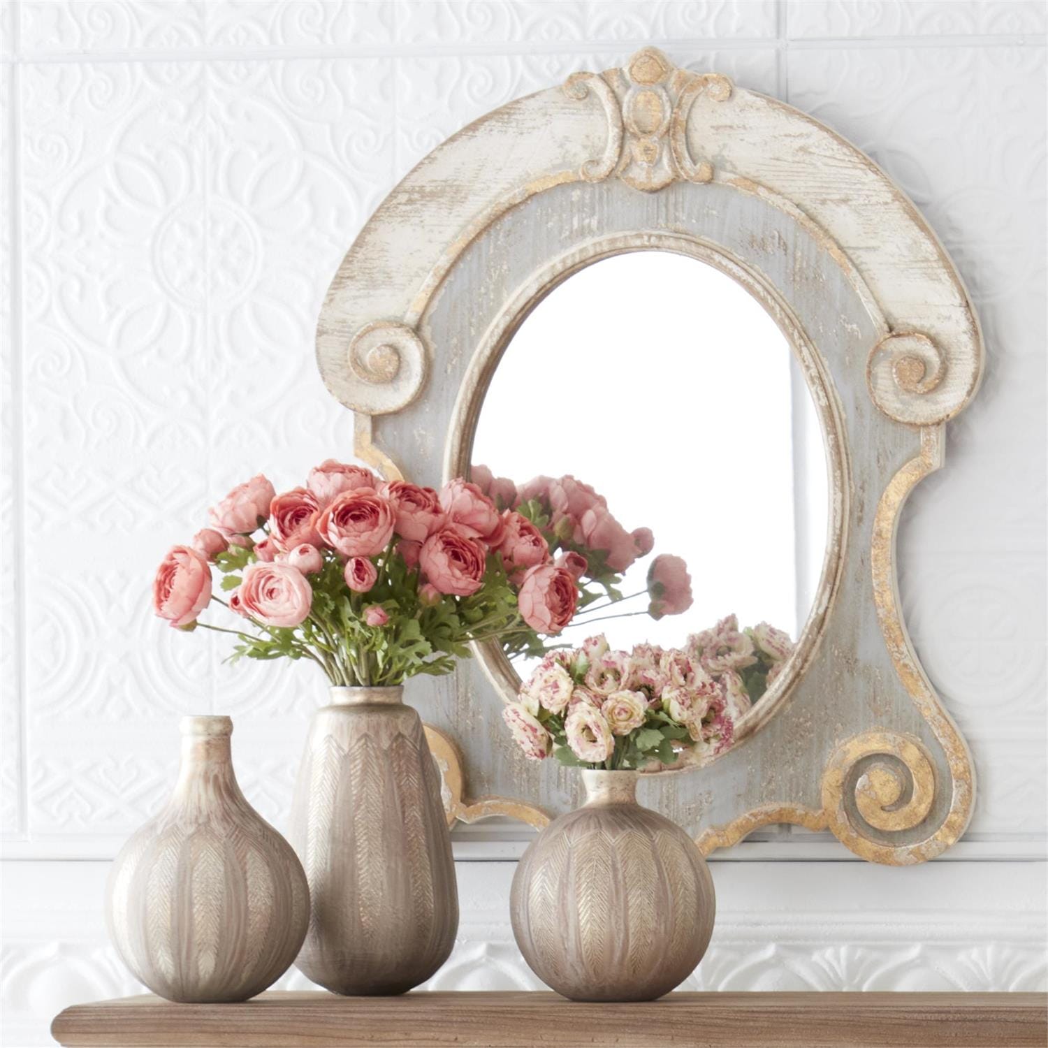 Coral Real Touch Ranunculus Stem | 21" | 3-Head Faux Floral