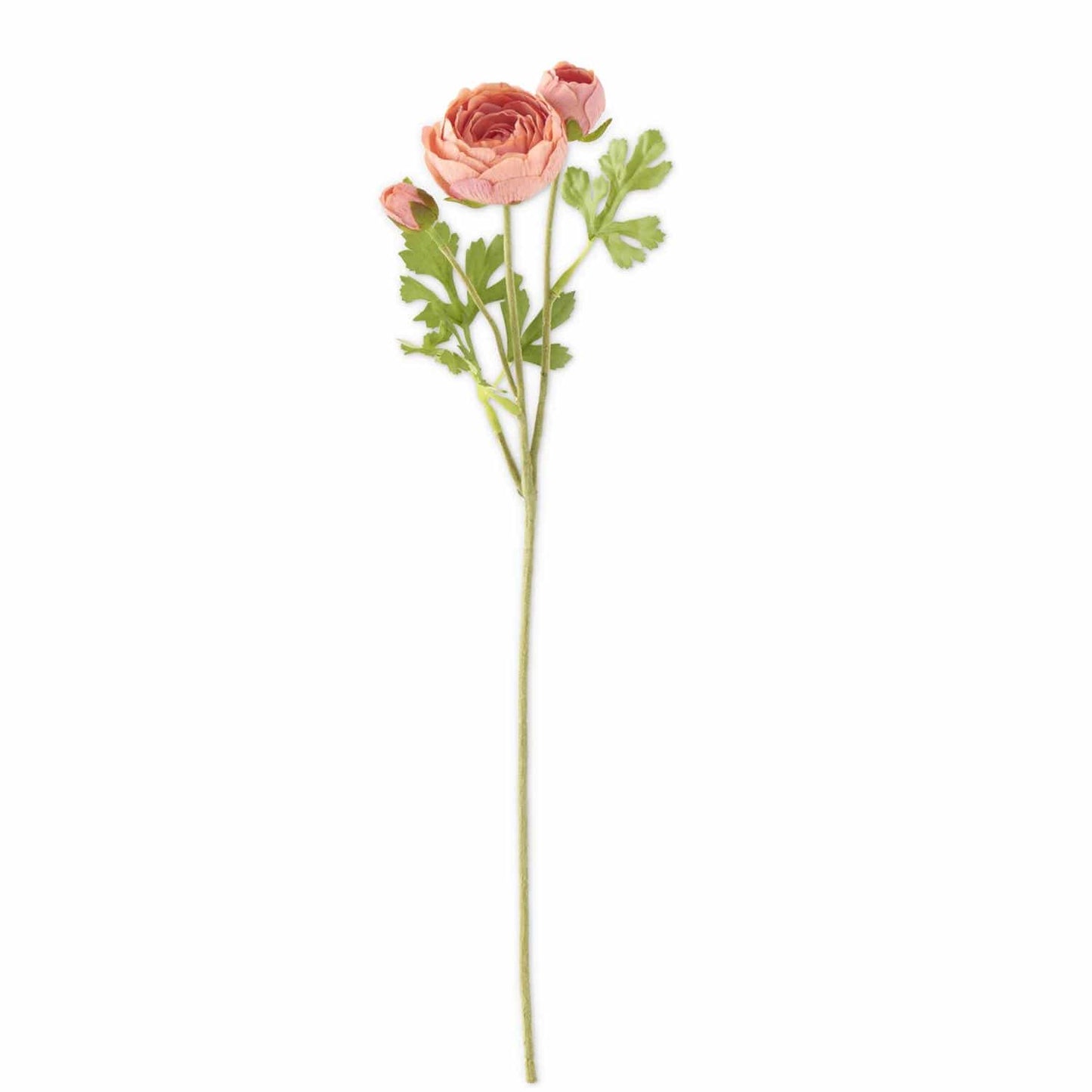 Coral Real Touch Ranunculus Stem | 21" | 3-Head Faux Floral