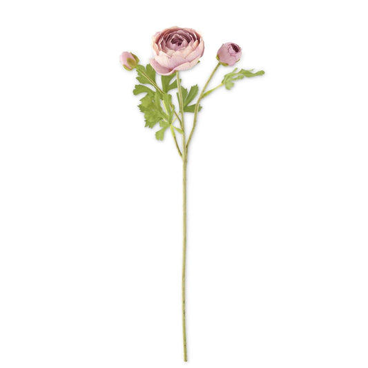 Light Purple Real Touch Ranunculus Stem | 21" | 3-Head Faux Floral