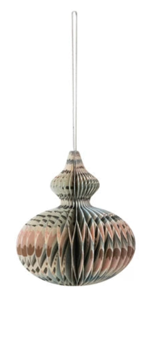 Recycled Paper Folding Honeycomb Ornament w/ Pattern, 3 Styles 