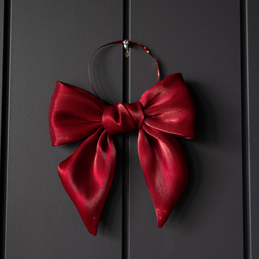 Red Gauze Bow - Set of 3