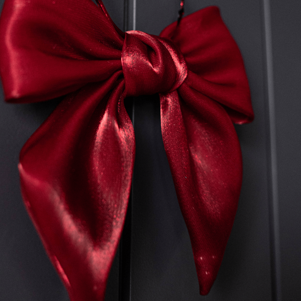 Red Gauze Bow - Set of 3