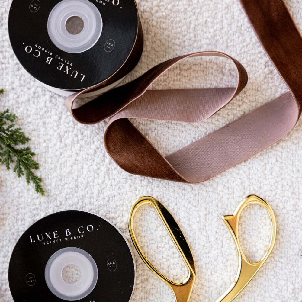 Ribbon Brown Velvet Christmas Decor Two sizes