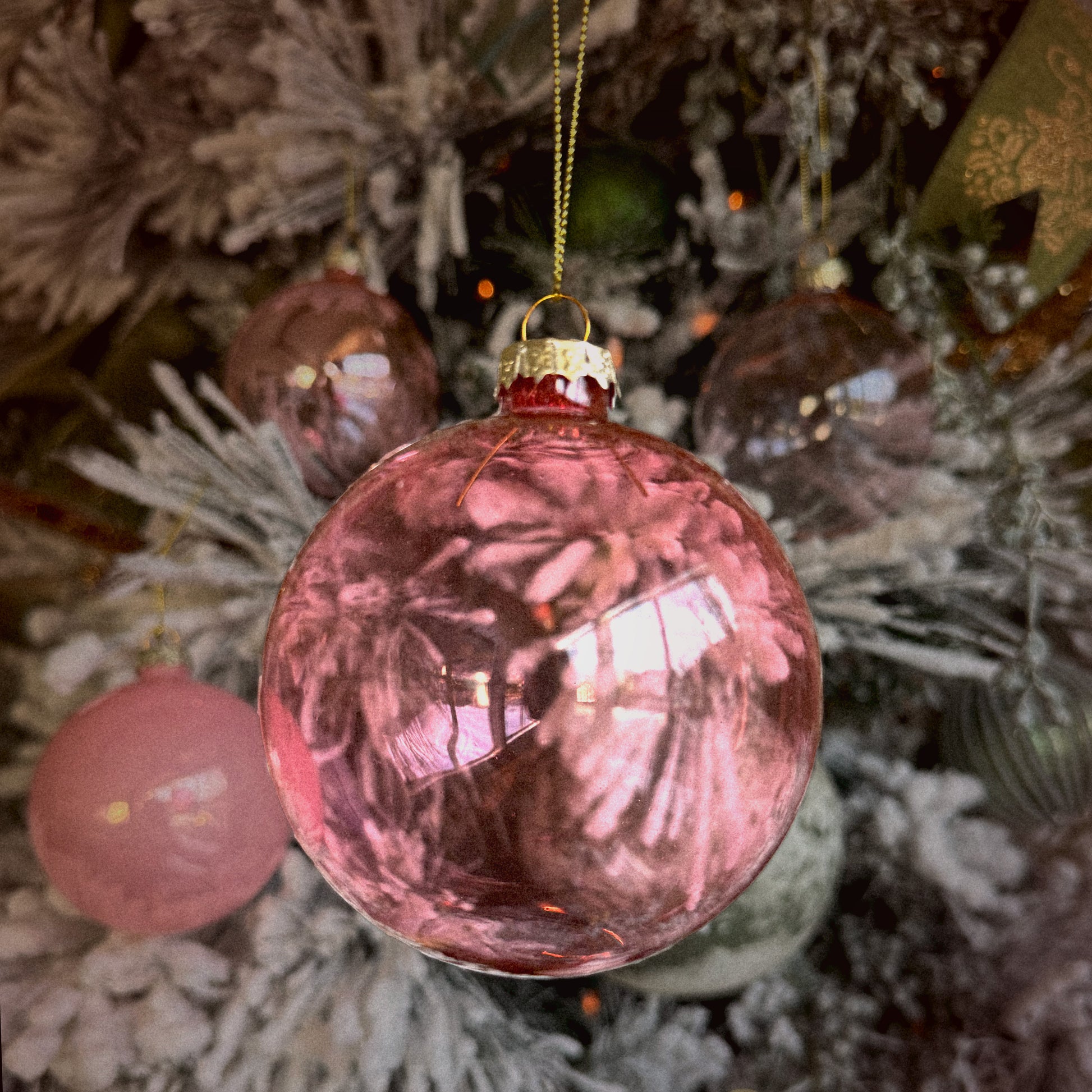 Rose Pink Glass Ornament - Cody Foster, 3"