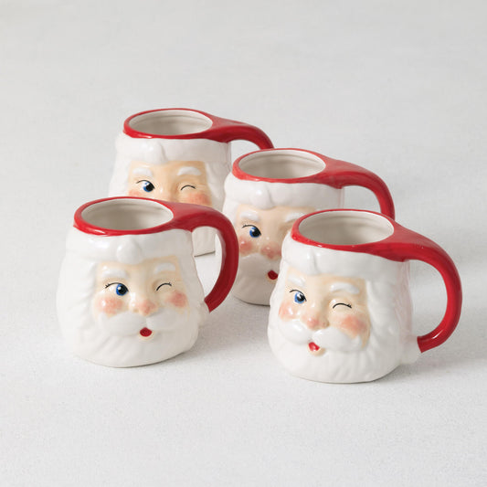 Santa Shaped Stoneware Mug 4"