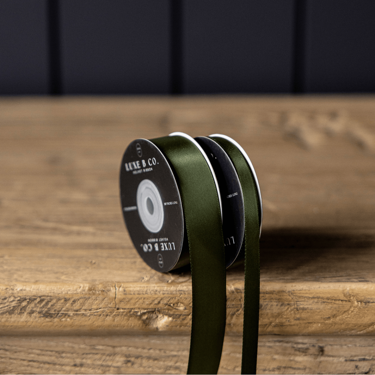 Satin Ribbon in Forest Green - Two Sizes