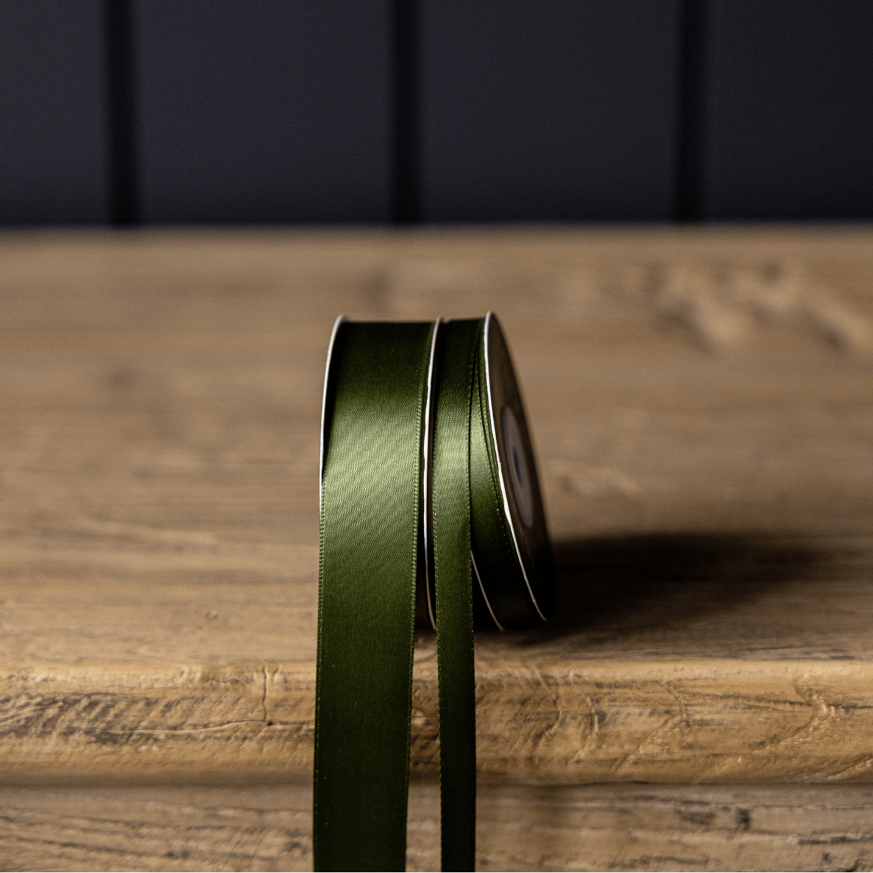 Satin Ribbon in Forest Green - Two Sizes