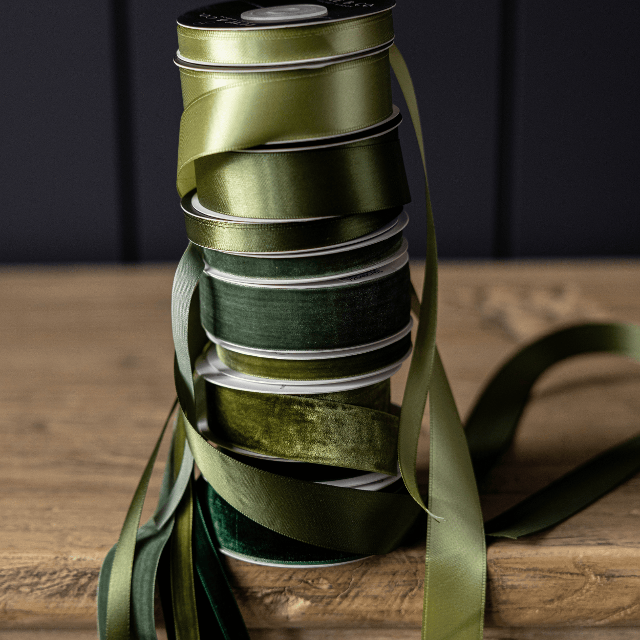 Satin Ribbon in Forest Green - Two Sizes