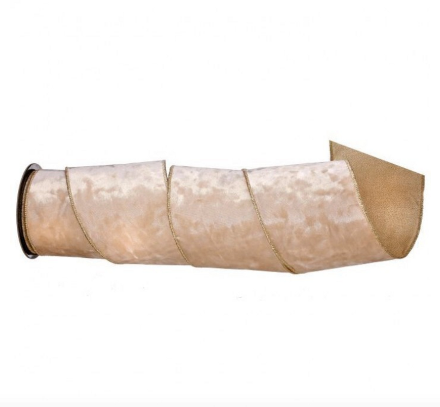 4" Luxury Textured Cream Ribbon with Gold Trim