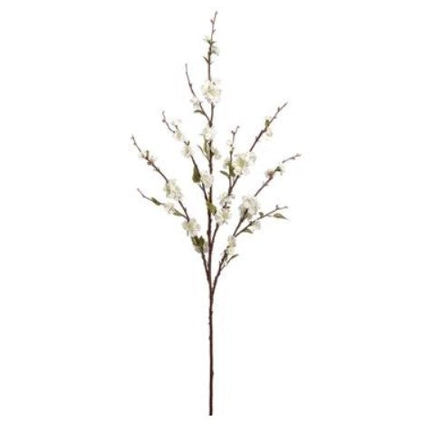 39" Plum Blossom Spray x5  - Cream