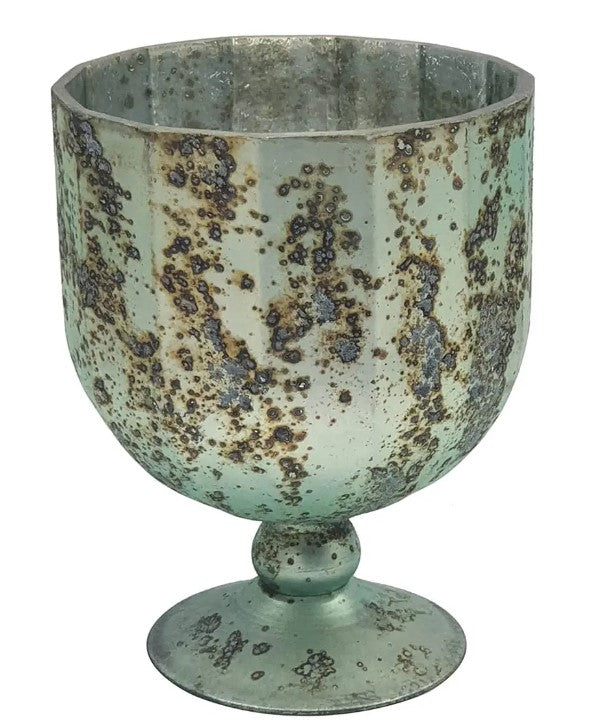 ANTIQUE FRENCH BLUE CHALICE LARGE