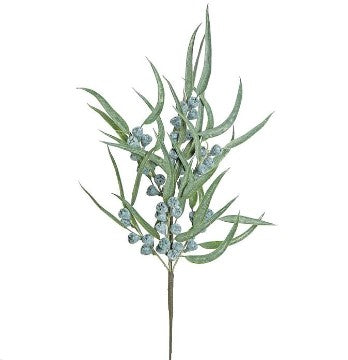 NARROW LEAF EUCALYPTUS & POD SPRAY, 21", SAGE