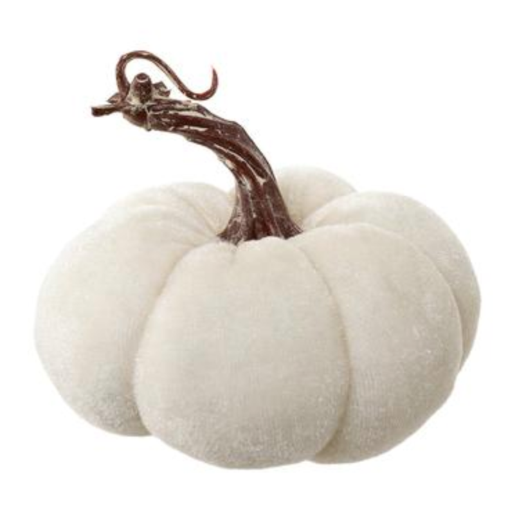 3" Cream Velvet Pumpkin