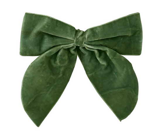 Velvet Bow Napkin Ties - Forest - Set of 4