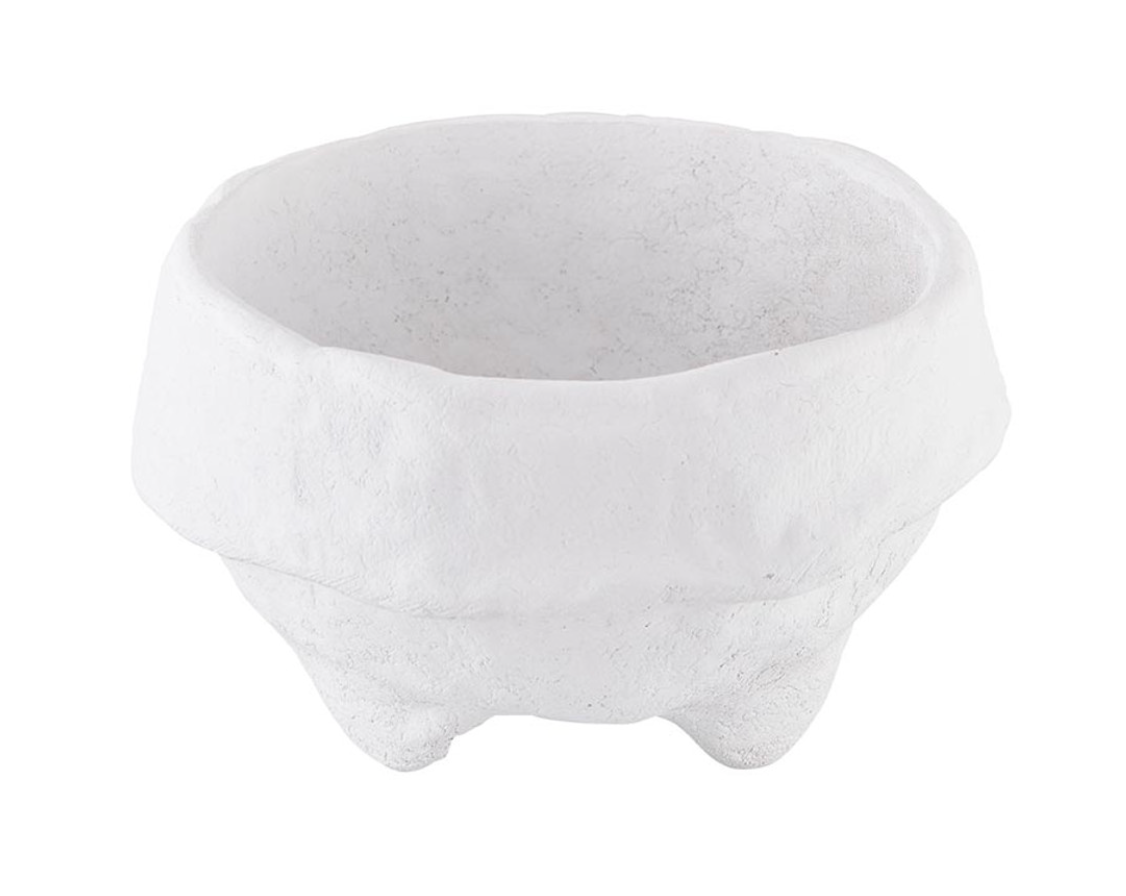 Paper Mache Bowl - Small White