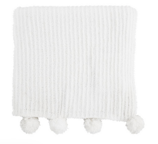 IVORY CHENILLE THROW BLANKET