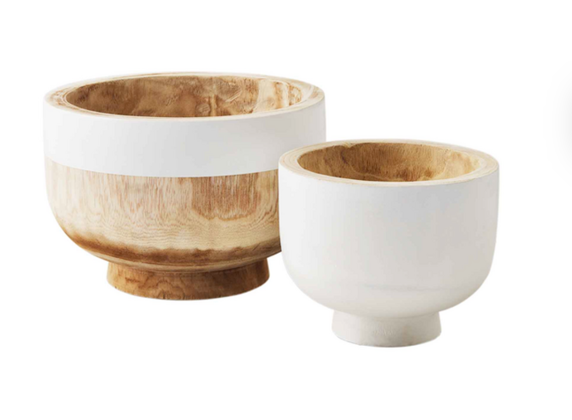 WHITE TWO-TONE BOWL SET