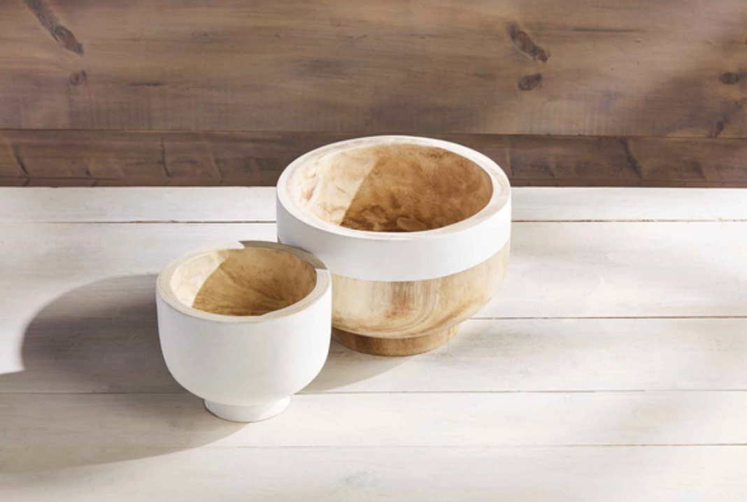 WHITE TWO-TONE BOWL SET