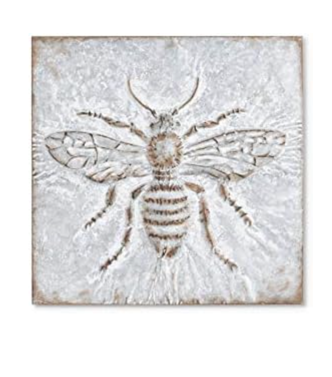 Tin Pressed Wall Art with Bee