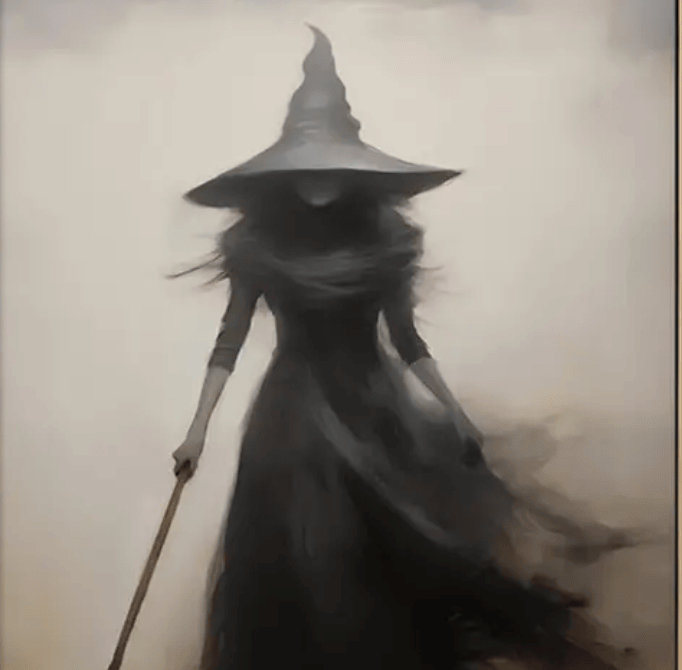 VINTAGE HALLOWEEN WITCHES CANVAS PRINT ON WOOD FRAME-5 SIZES
