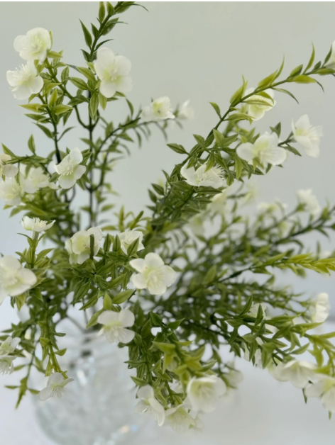 15.5" Wax Flower Bush in Cream