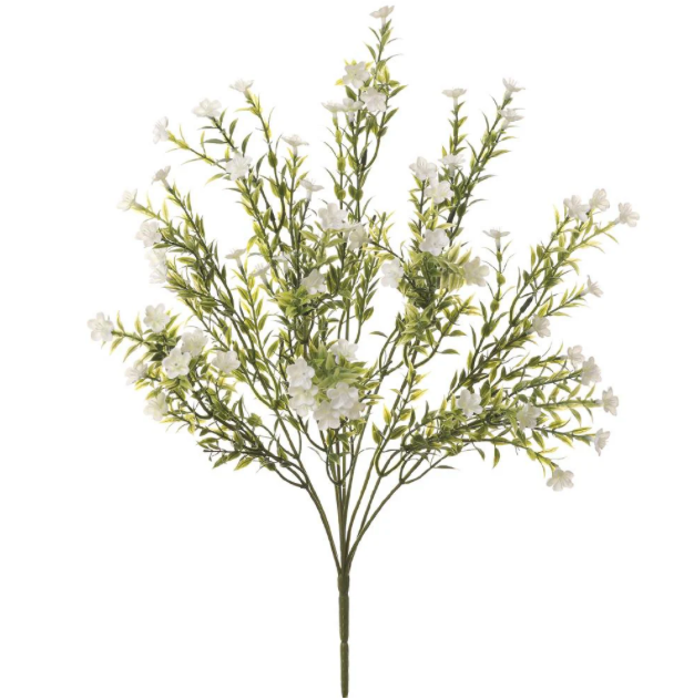 15.5" Wax Flower Bush in Cream