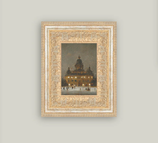 Ice Skating Framed Vintage Art