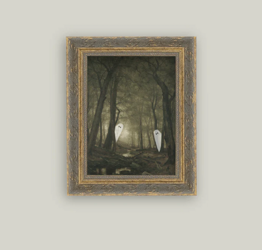 Peeking Ghosts Framed Vintage Art