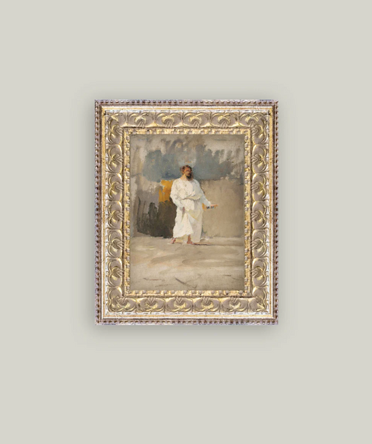 Christ Vintage Artwork in Gold and Grey Frame
