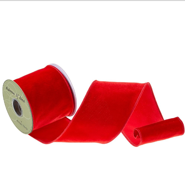 4" Red Velvet Ribbon