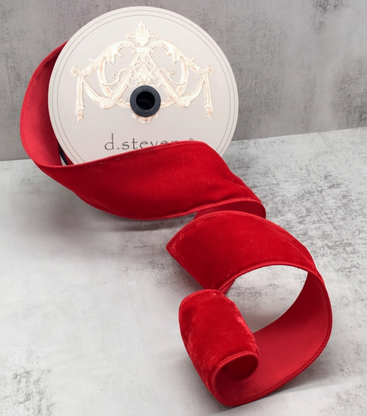 2.5" x 10yds Red Jubilee Velvet Ribbon