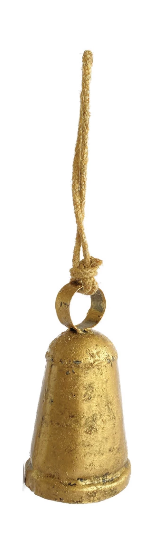 Metal Bell Ornament, Antique Brass Finish, 2 Styles