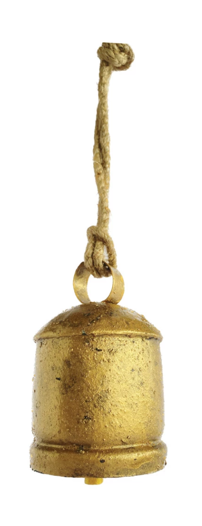 Metal Bell Ornament, Antique Brass Finish, 2 Styles