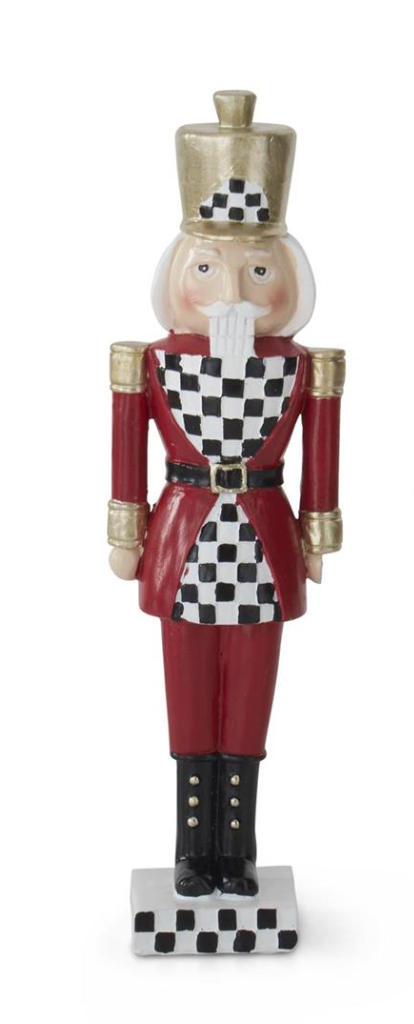 Assorted 8 Inch Harlequin Resin Nutcracker Soldiers (3 Styles)