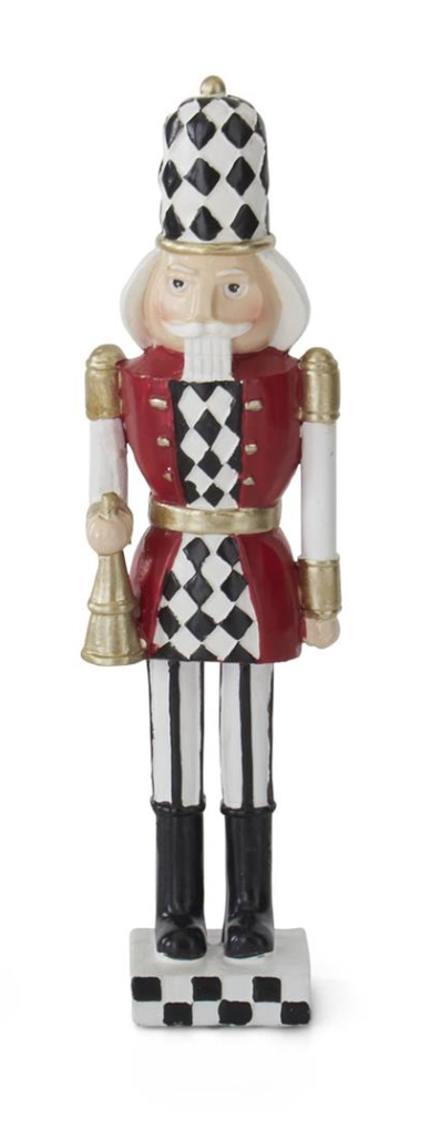 Assorted 8 Inch Harlequin Resin Nutcracker Soldiers (3 Styles)