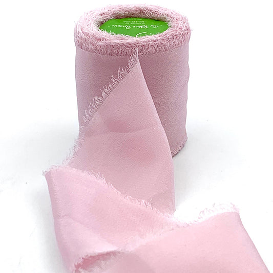 2 Inch 100% Silk Crepe with Frayed Edge in Wood Rose