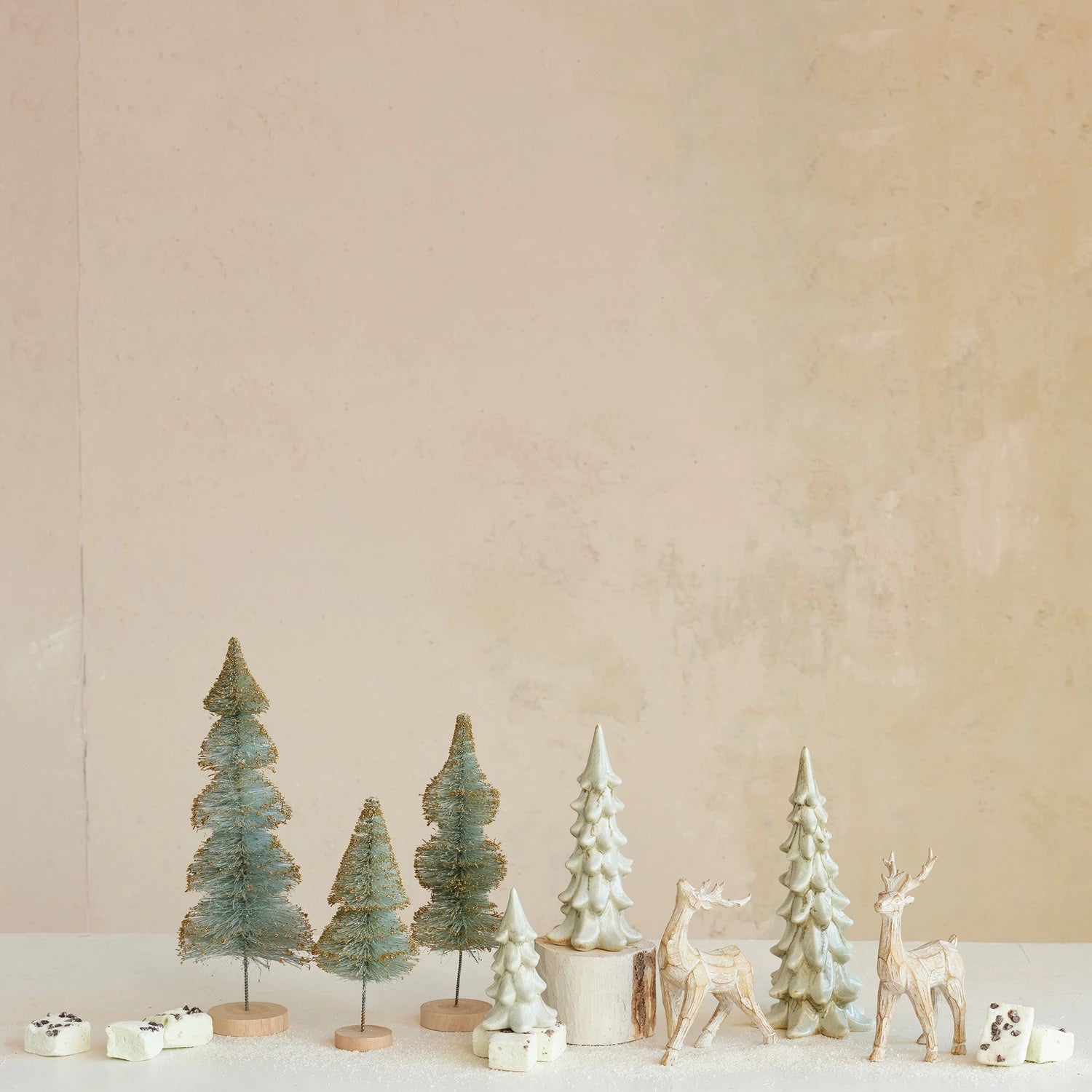 bottle brush tree mint green