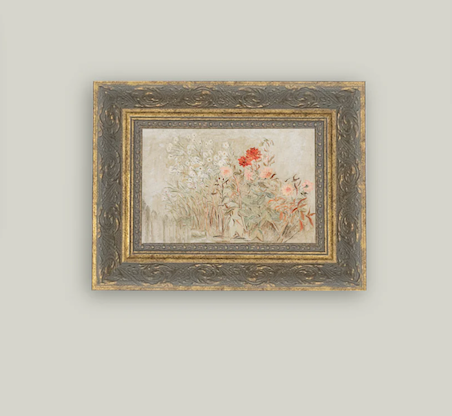 Small Garden Framed Vintage Art