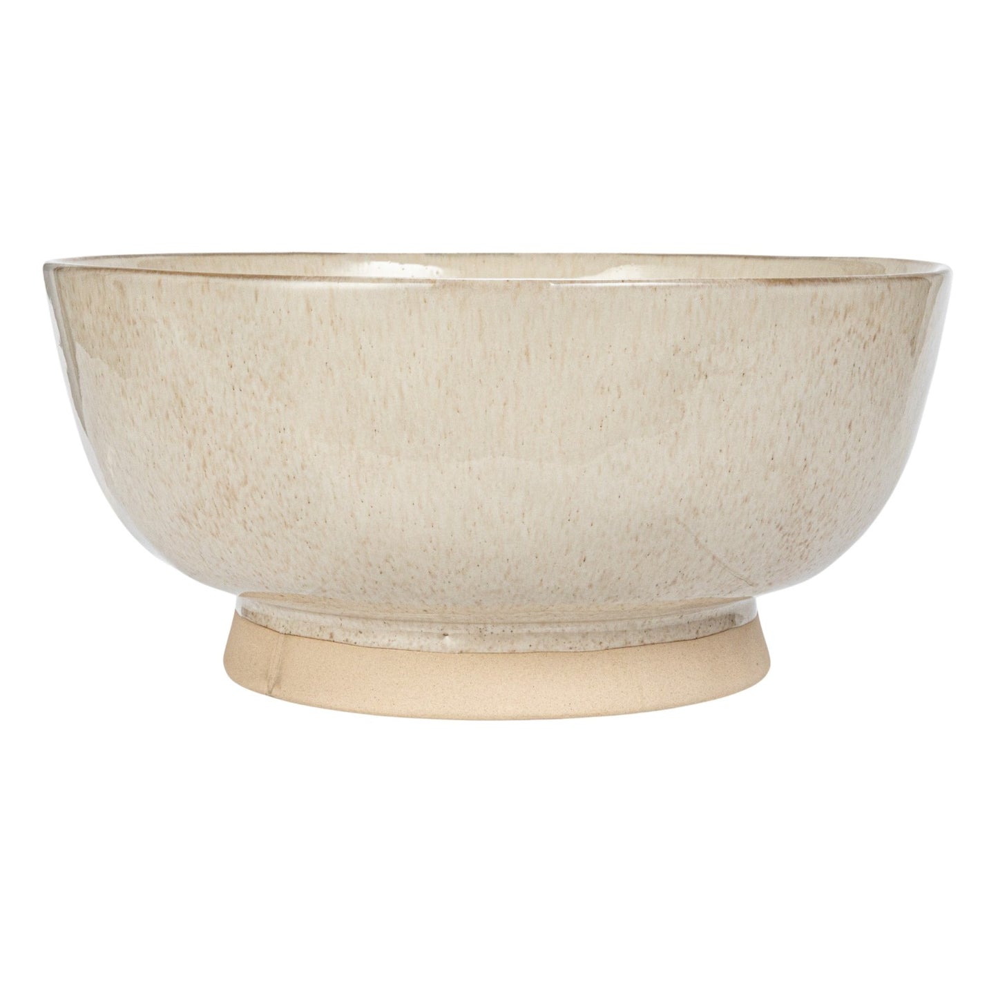 Beige ceramic bowl on a white background