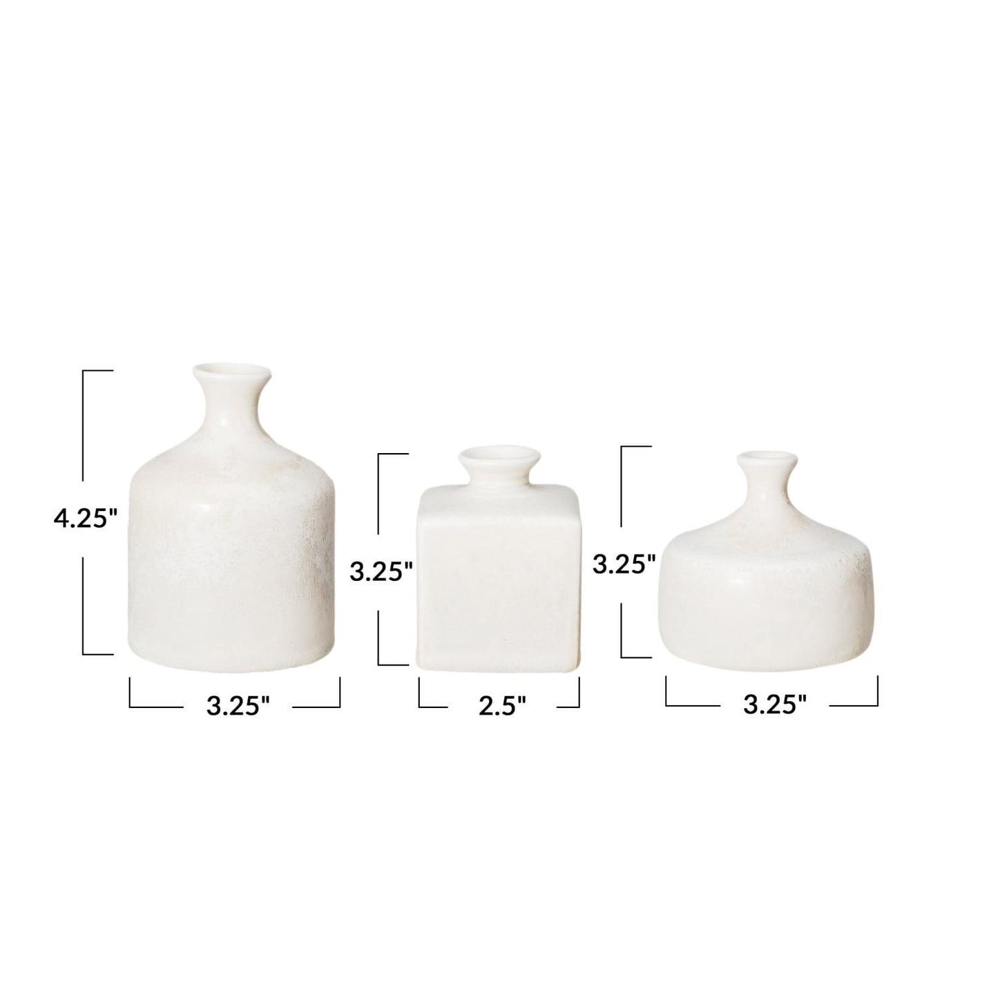 Handcrafted Stoneware Vases Set of 3 - Unique Artisan Home Decor