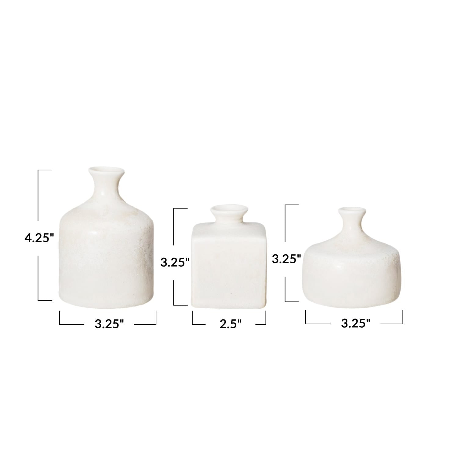Handcrafted Stoneware Vases Set of 3 - Unique Artisan Home Decor