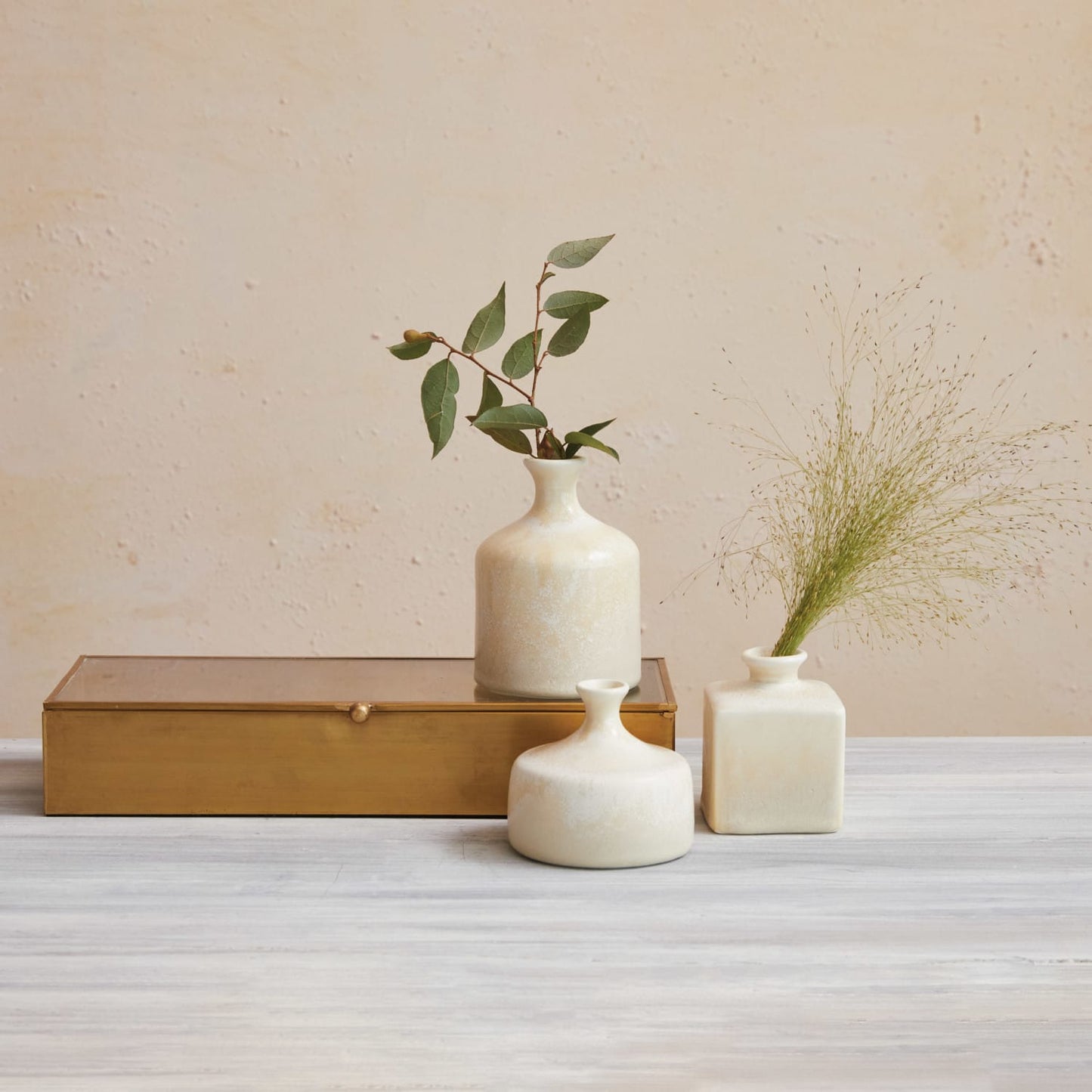 Handcrafted Stoneware Vases Set of 3 - Unique Artisan Home Decor