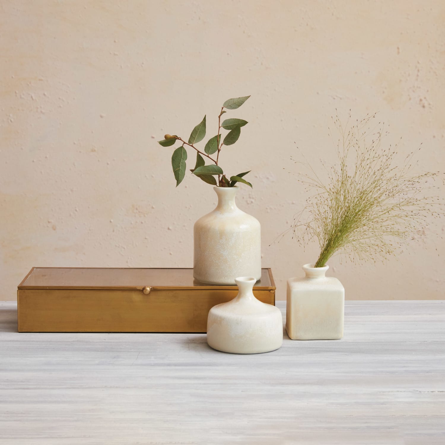 Handcrafted Stoneware Vases Set of 3 - Unique Artisan Home Decor