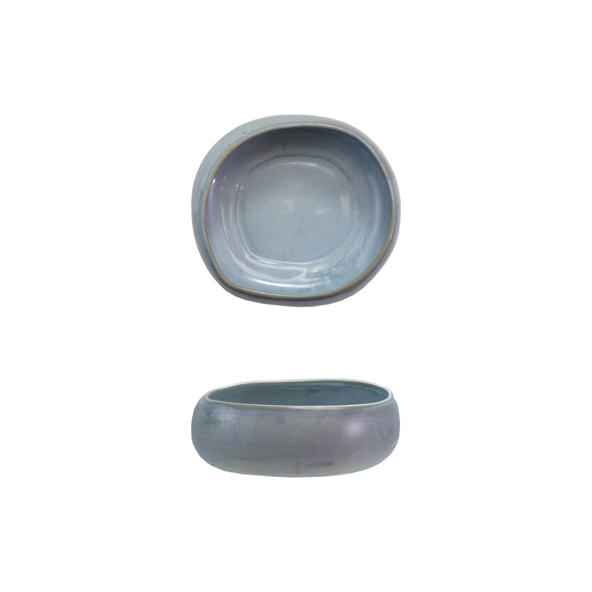 Blue Reactive Glaze Organic Stoneware Bowl – 8.25"