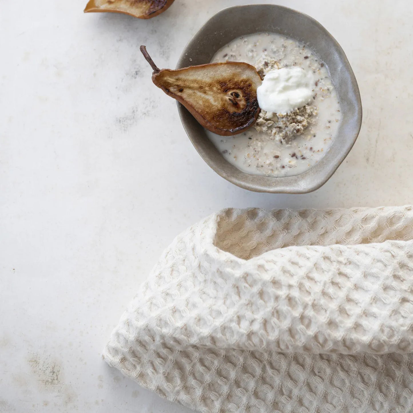 Ivory colored Cotton Waffle Tea dish Towel