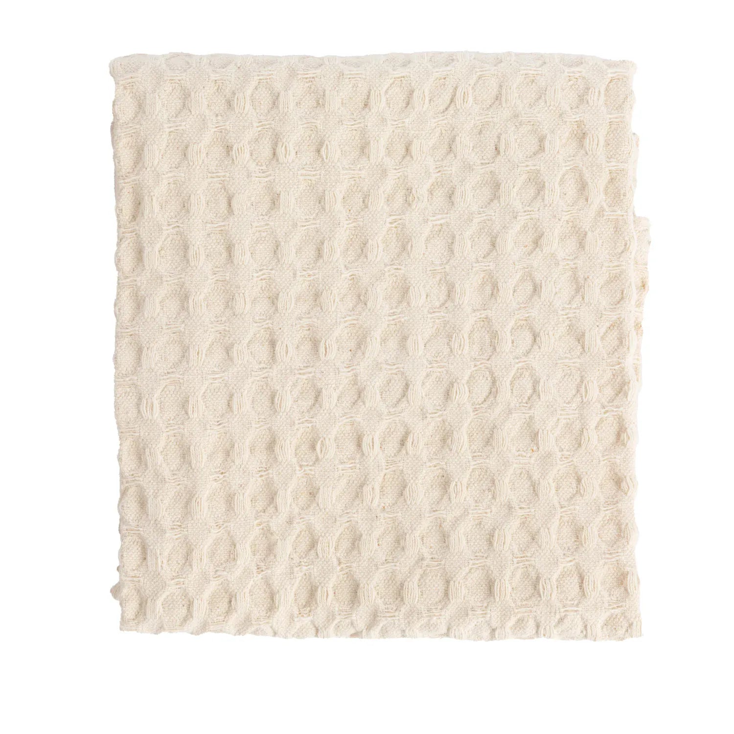 Ivory Cotton Waffle Tea Towel