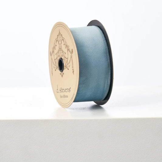 Soft Blue Taffeta Velvety 10 Yd. Wire-Lined Ribbon Spool