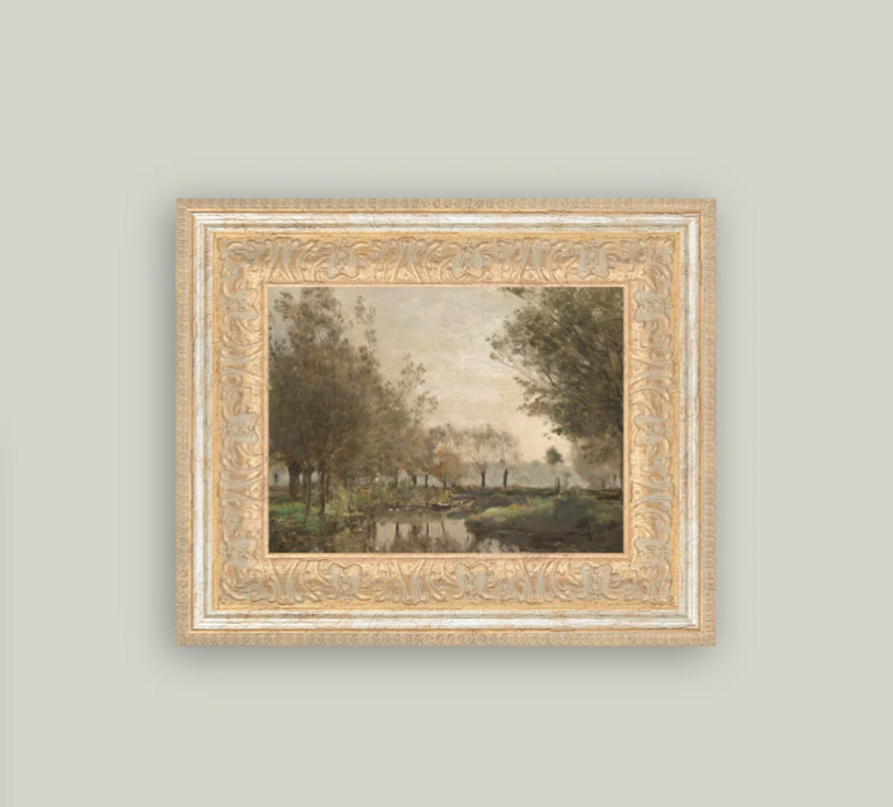 The Creek Framed Vintage Art