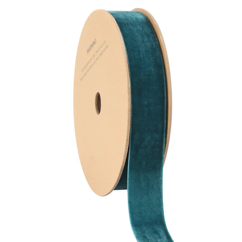 Velvet Ribbon - Peacock | 3/8" & 1" Widths | 10 Yard Roll