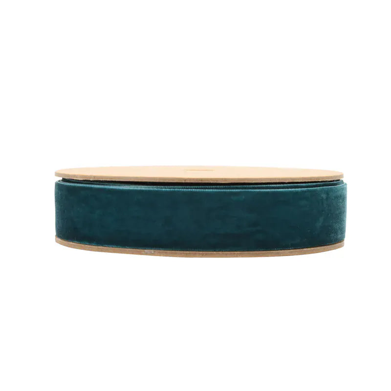 Velvet Ribbon - Peacock | 3/8" & 1" Widths | 10 Yard Roll